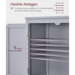 Rootz Køkkenskab - Opbevaringsenhed - Pantry Organizer - 4 døre - Justerbare hylder - 180cm x 80cm x 40cm