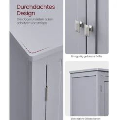 Rootz Køkkenskab - Opbevaringsenhed - Pantry Organizer - 4 døre - Justerbare hylder - 180cm x 80cm x 40cm