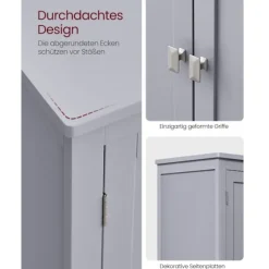 Rootz Køkkenskab - Pantry Organizer - Opbevaringsenhed - Justerbare hylder - 120cm x 40cm x 180cm
