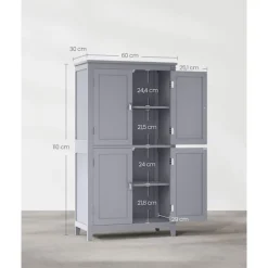 Rootz Køkkenskab - Pantry Organizer - Opbevaringsenhed - Justerbare hylder - 120cm x 40cm x 180cm