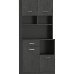 Rootz Køkkenskabsbuffet - Skænk - Opbevaringsskab - Soft-Close døre, organiserer rod, 80 x 35 x 180 cm, Sort