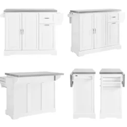 Rootz køkkenvogn - Mobil køkkenø - Rullende opbevaringsenhed - Holdbar og kan udvides - 130 cm x 91 cm x 46-71 cm