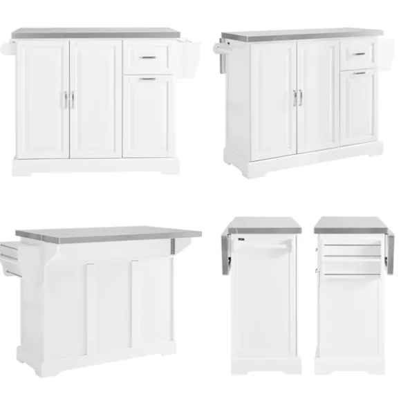 Rootz køkkenvogn - Mobil køkkenø - Rullende opbevaringsenhed - Holdbar og kan udvides - 130 cm x 91 cm x 46-71 cm