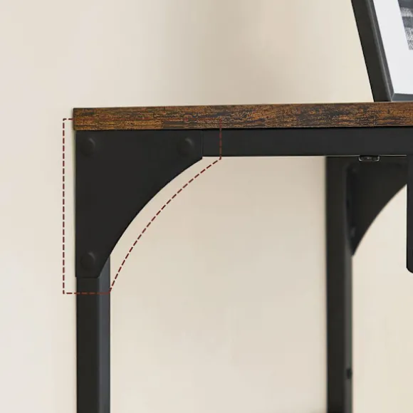 Rootz knagerække - knageholder - knagerække med 8 kroge - vægmonteret knagerække - spånplade/stål - vintage brun-sort - 40 x 24 x 24 cm