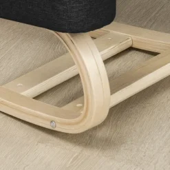 Rootz Knæstol - Ergonomiske sædeskamler - Polstrede skamler - Sunde siddepladser - Birketræ - 120 kg Kapacitet - Sort - 51 cm x 69 cm x 58 cm