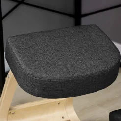 Rootz Knæstol - Ergonomiske sædeskamler - Polstrede skamler - Sunde siddepladser - Birketræ - 120 kg Kapacitet - Sort - 51 cm x 69 cm x 58 cm
