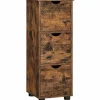 Rootz kommode - Badeværelsesskab - Kommode - 3 skuffer - Brun - Sort - Forarbejdet træ - Vintage - 30 x 30 x 80 cm