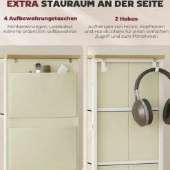 Rootz kommode - Kommode - Opbevaringsorganisering - 8 stofskuffer - Stålramme - 86cm x 30cm x 94,5cm - Brun