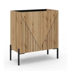 Rootz -kommode - Opbevaringsskab - kommode - overflader med nempleje - 80x91x40 cm - Brun og sort