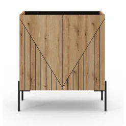 Rootz -kommode - Opbevaringsskab - kommode - overflader med nempleje - 80x91x40 cm - Brun og sort
