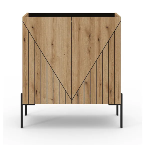 Rootz -kommode - Opbevaringsskab - kommode - overflader med nempleje - 80x91x40 cm - Brun og sort