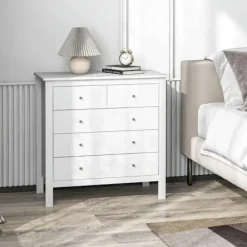 Rootz kommode - Skænk - Lydsvag åbning/lukning - Anti-tip - Spånplade - Hvid - 79 x 39,5 x 80,5 cm