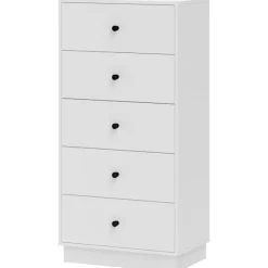 Rootz kommode - Skænk - Opbevaringsskab - Modern Elegance i hvid - Træmateriale - 5 skuffer - 47 x 29 x 95 cm