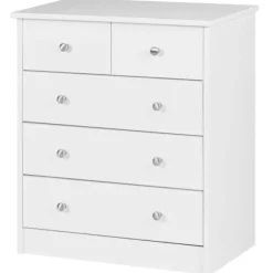 Rootz Kommode Hvid 60 x 70 x 35 cm Skænk Skænk med 5 skuffer