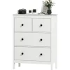 Rootz kommode med 4 skuffer - Kommode - Opbevaringsskab - Moderne og ridsefast - 35t x 97h cm - Hvid spånplade