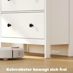 Rootz kommode med 4 skuffer - Kommode - Opbevaringsskab - Moderne og ridsefast - 35t x 97h cm - Hvid spånplade
