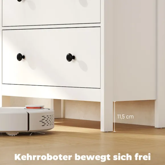 Rootz kommode med 4 skuffer - Kommode - Opbevaringsskab - Moderne og ridsefast - 35t x 97h cm - Hvid spånplade
