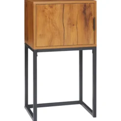 Rootz Konsolbord - Industrielt sidebord - Skænk med skab - Rigelig opbevaring - Displayhylde - Holdbar og nem at rengøre - 40L x 30W x 76H cm