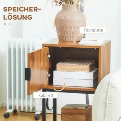 Rootz Konsolbord - Industrielt sidebord - Skænk med skab - Rigelig opbevaring - Displayhylde - Holdbar og nem at rengøre - 40L x 30W x 76H cm
