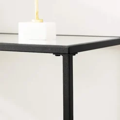 Rootz Konsolbord - Konsolbord med hærdet glas - Entrébord - Gangbord - Sofabord - Moderne konsolbord - Industrielt gangbord - Accentbord - Metal - Gla | Fyndiq