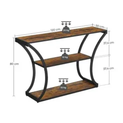 Rootz konsolbord - skænk - sidebord - industrielt - brun - sort - forarbejdet træ - metal - 120 x 30 x 80 cm