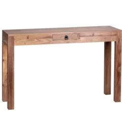 Rootz konsolbord Massivt træ akacie konsol med 1 skuffe skrivebord 120 x 40 cm landlig skænk