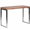 Rootz konsolbord massivt træ akaciekonsol med metalben skrivebord 120 x 45 cm skænk i landlig stil