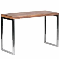 Rootz konsolbord massivt træ akaciekonsol med metalben skrivebord 120 x 45 cm skænk i landlig stil