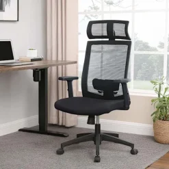 Rootz Kontorstol - Kontorstol - Ergonomisk - 360° drejestol - Lændestøtte - Nakkestøtte - Justerbar - Tiltbar - Sort