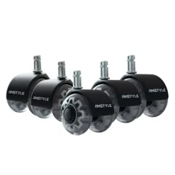 Rootz kontorstol Gulvrullesæt - 5 stykker universalhjul - Silent Rollers - Holdbart metalhus - 22 mm Parklængde