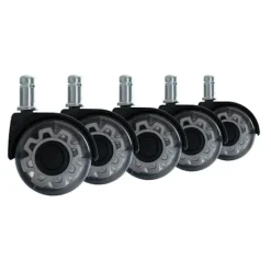 Rootz kontorstol Gulvrullesæt - 5 stykker universalhjul - Silent Rollers - Holdbart metalhus - 22 mm Parklængde