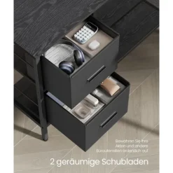 Rootz L Shape skrivebord - Spillebord - Studiebord - Spånplade og stål - Rummeligt - 105 cm x 135 cm x 89,5 cm