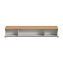 Rootz Large Lowboard - TV Stand - Media Console - Rumbesparende - 180x34x33 cm - Hvid og brun