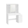 Rootz LED sminkebord - Moderne vaskebord - Oplyst makeup skrivebord - Spånplade - 40 cm x 117 cm x 145 cm - Cloud White