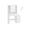 Rootz LED sminkebord - Sminkebord - Makeup skrivebord - Cloud White - Moderne design - 40 cm x 97,5 cm x 145 cm