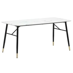 Rootz lille spisebord - moderne hvidt look - elegant rektangulært bord - robuste metalben - 140 cm x 80 cm x 76 cm