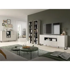 Rootz Living Room Set - Cashmere Imitation - Opbevaringshylder - Høj kvalitet - 305x192x41cm