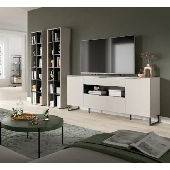 Rootz Living Room Set - Cashmere Imitation - Opbevaringshylder - Høj kvalitet - 305x192x41cm