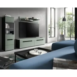 Rootz Living Room Set - Display Cabinet - Lowboard Combo - Moderne design - Dimensioner: 221 cm x 141 cm x 33 cm