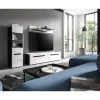 Rootz Living Room Set - Display Cabinet & Lowboard - Moderne hvide møbler - Rumbesparende design - 221x141x33 cm