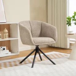 Rootz Lænestol - Polstret Stol - Roterbart sæde - Hyggelig komfort - Støtter op til 120 kg - 58,5 cm x 78,5 cm - Brun