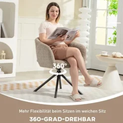 Rootz Lænestol - Polstret Stol - Roterbart sæde - Hyggelig komfort - Støtter op til 120 kg - 58,5 cm x 78,5 cm - Brun