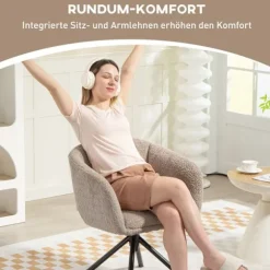 Rootz Lænestol - Polstret Stol - Roterbart sæde - Hyggelig komfort - Støtter op til 120 kg - 58,5 cm x 78,5 cm - Brun