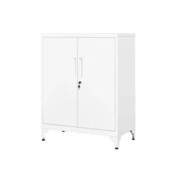 Rootz Lock Closet 2 Doors - Steel Cabinet - Opbevaringsenhed - Holdbar og rummelig - 40 x 80 x 90 cm hvid