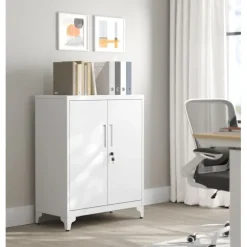 Rootz Lock Closet 2 Doors - Steel Cabinet - Opbevaringsenhed - Holdbar og rummelig - 40 x 80 x 90 cm hvid
