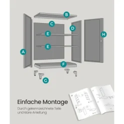 Rootz Lock Closet 2 Doors - Steel Cabinet - Opbevaringsenhed - Holdbar og rummelig - 40 x 80 x 90 cm hvid