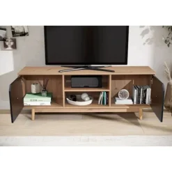 Rootz Lowboard 150 cm TV-skab - Underholdningsenhed - Mediekonsol - Moderne design - Kontrasterende farver - Rummelig opbevaring - 150 cm x 55 cm x 40 | Fyndiq