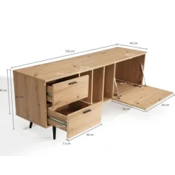 Rootz Lowboard 150 cm TV-stativ - TV-skab - Underholdningsenhed - Eget finish - Rummelig opbevaring - Moderne design - Holdbar konstruktion - 150 cm x | Fyndiq