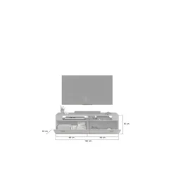Rootz Lowboard Freno - TV Stand - Entertainment Center - Gray Replica - Nox Oak Replica - Modular Design - Bæredygtig - 140 cm x 43 cm x 40 cm