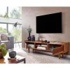 Rootz lowboard massivt sheesham træ 145x43x35 cm TV kommode med to døre - Design TV skab høj - TV stativ TV skab moderne - TV kommode stue